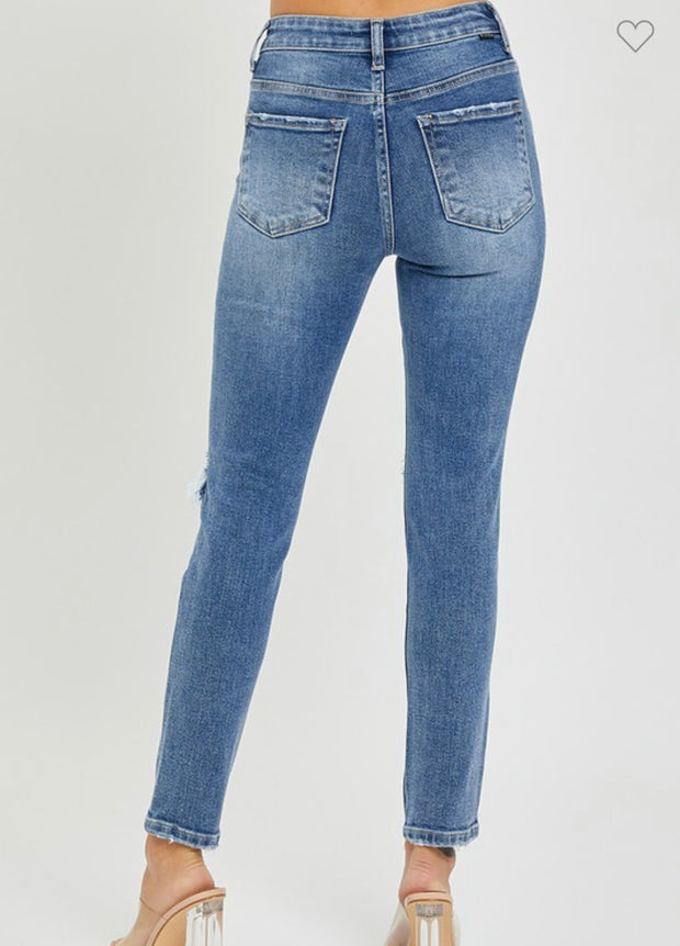 Ride It Out Distressed Knee Risen Jeans