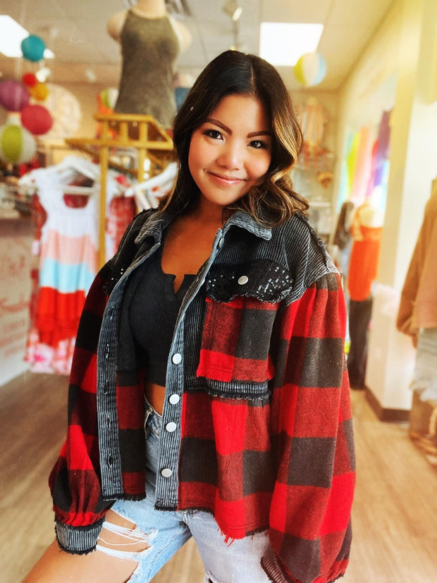 Holiday Showstopper Plaid Shacket PREORDER