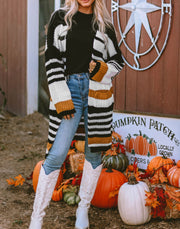 Crisp Fall Day Striped Cardigan