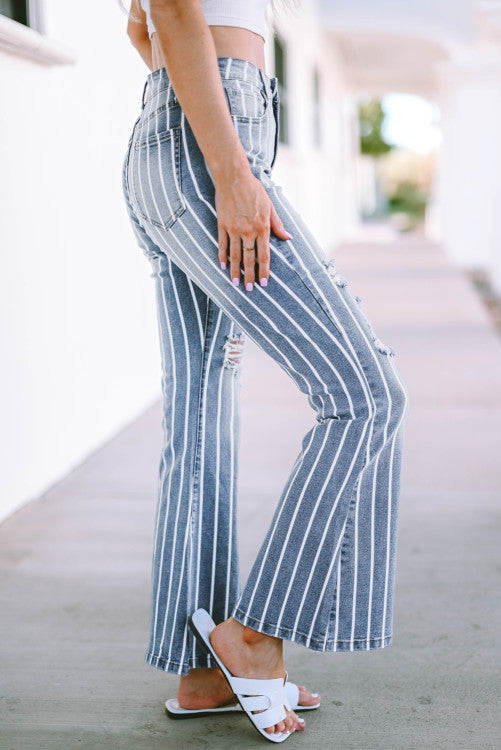 Just The Way I Like It Striped Flare Jeans