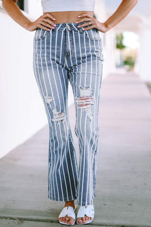 Just The Way I Like It Striped Flare Jeans