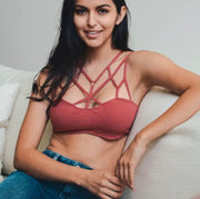 Marsala Cage Front Bralette
