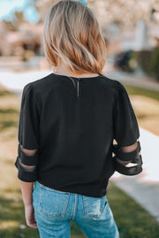 Dressy Mesh Panel Girls Top