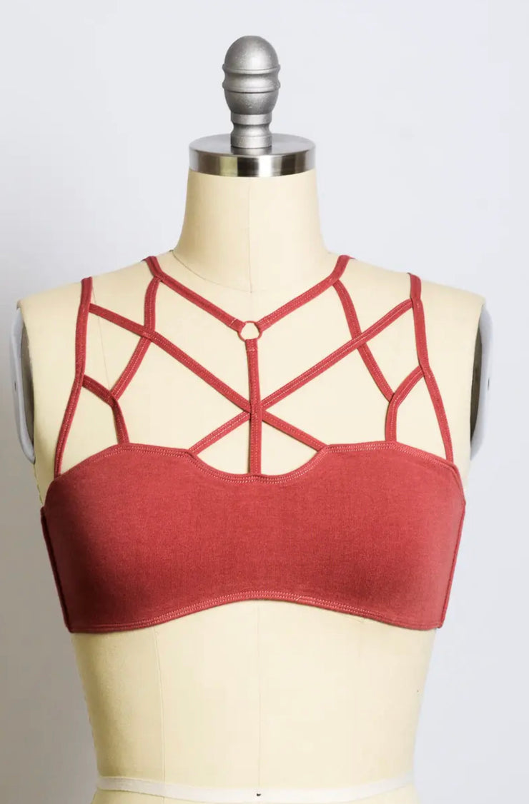 Marsala Cage Front Bralette